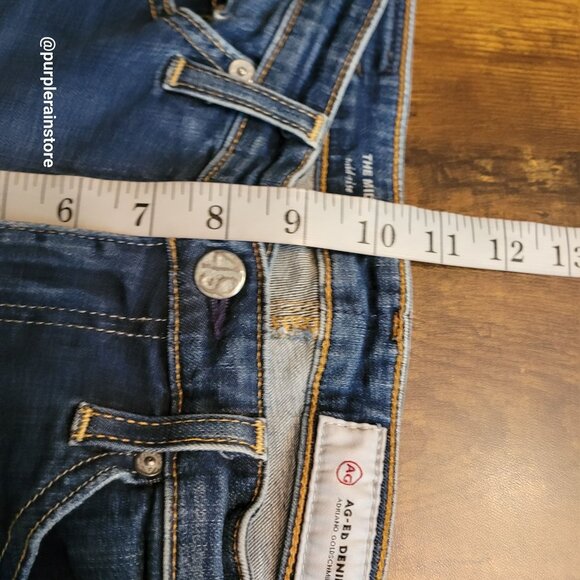 AG Adriano Goldschmied Jeans 27 R Middi Ankle Mid Rise Legging Medium Dark Wash - Picture 9 of 12